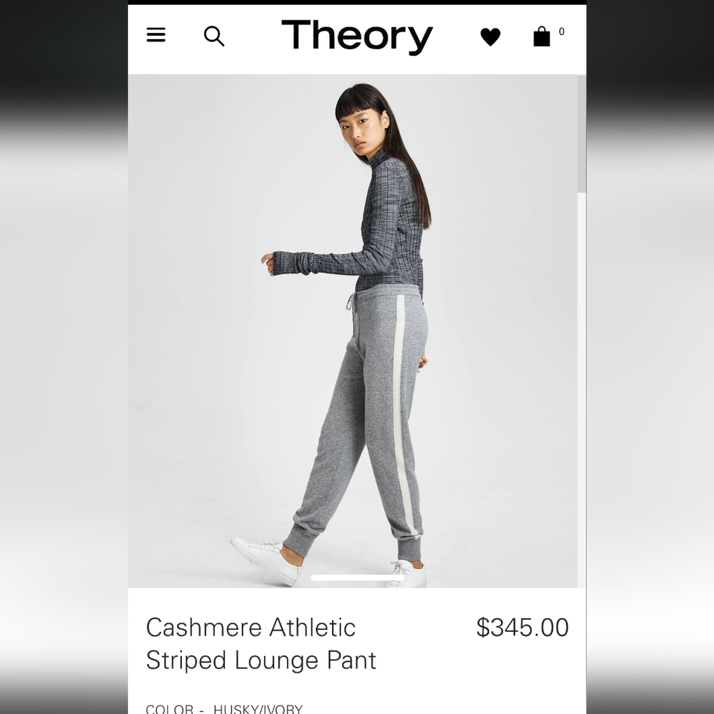 Cashmere athletic striped lounge pant